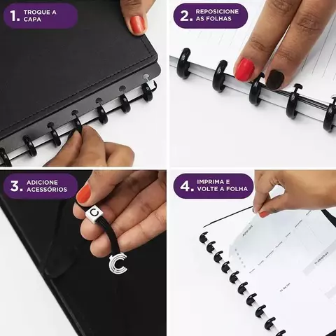 Caderno Inteligente 80 Folhas Grande Shades Of Blue + Canetas Stabilo Cikb0001
