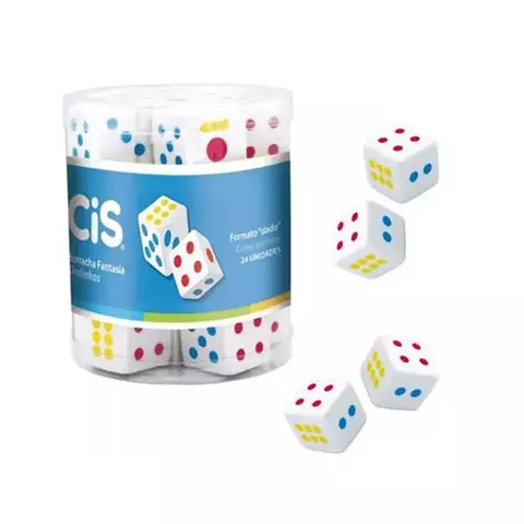 Kit Com 3 Borracha Escolar Fantasia Dadinhos Cis 0361