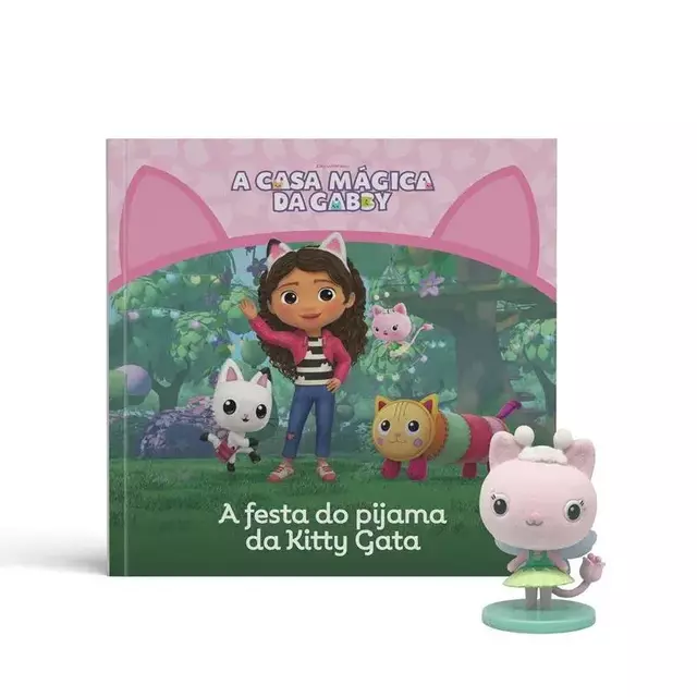 Gabbys Dollhouse Livro A Festa do Pijama da Kitty Fada Fun F0200-4