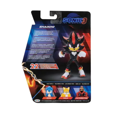 Boneco Articulado Shadow de 12cm Sonic 3: O Filme Sunny 4412