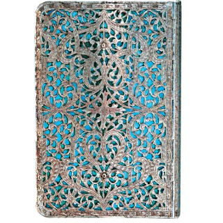 Caderno Paperblanks 14x9,5cm Pautado Silver Filigree Maya Blue 2566-5