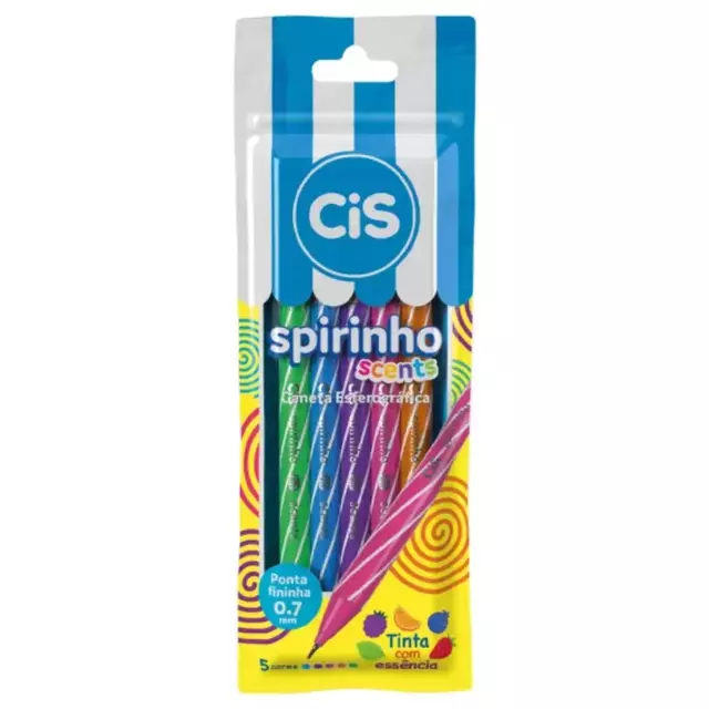 Caneta Spirinho Scents C/ 5 Cores 0.7mm CIS 4629