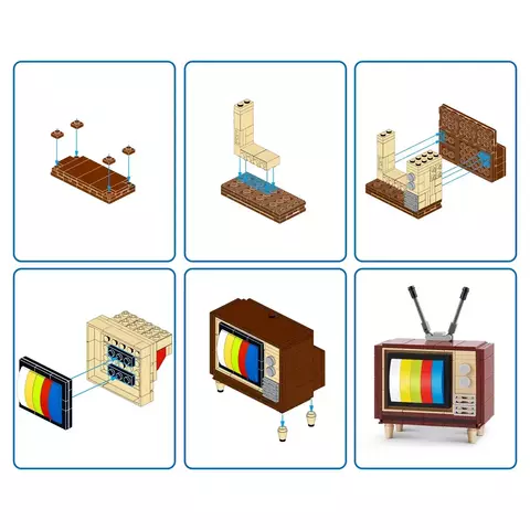 Blocos de Montar Max Premium Retrô - Televisão 168 pçs 26003 Candide