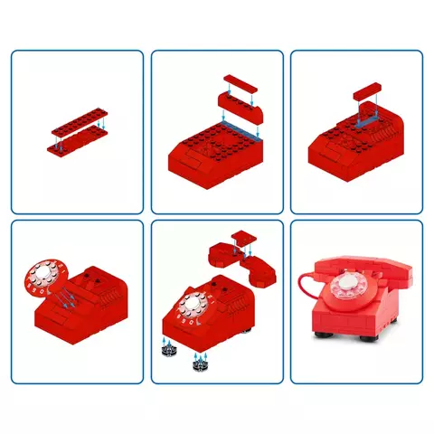 Blocos de Montar Max Premium Retrô Telefone 141 pçs 26003 Candide