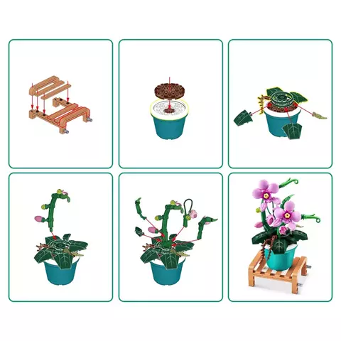 Blocos de Montar Max Premium Garden - Orquídea 169 pçs 26001 Candide