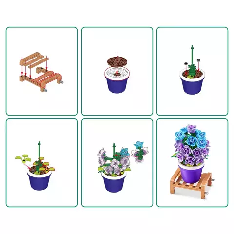 Blocos de Montar Max Premium Garden - Hortênsia 186 pçs 26001 Candide