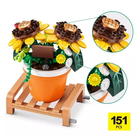 Blocos de Montar Max Premium Garden - Girassol 151 pçs 26001 Candide