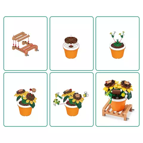 Blocos de Montar Max Premium Garden - Girassol 151 pçs 26001 Candide