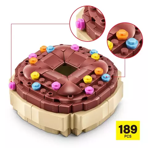 Blocos de Montar Max Premium Snacks - Donut 189 pçs 26004 Candide