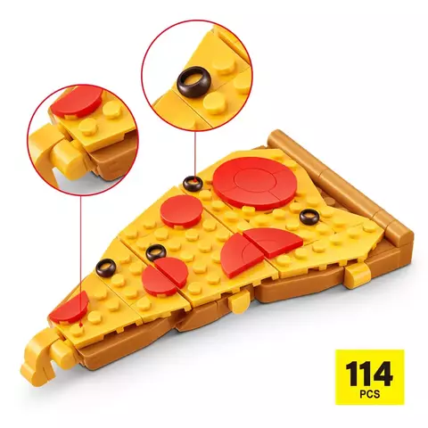 Blocos de Montar Max Premium Snacks - Pizza 114 pçs 26004 Candide