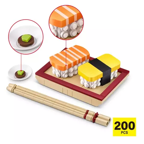 Blocos de Montar Max Premium Snacks - Sushi 200 pçs 26004 Candide