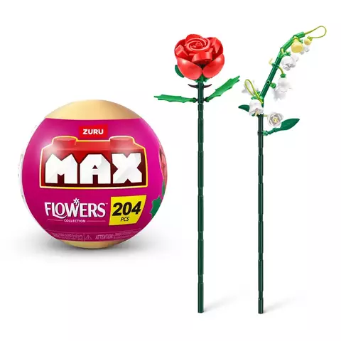 Blocos de Montar Max Premium Flowers - Rosa 204 pçs 26002 Candide