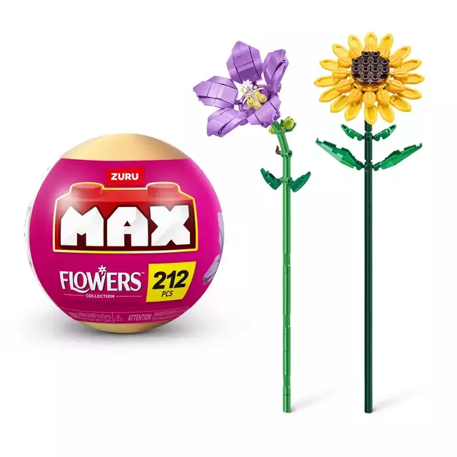 Blocos De Montar Max Premium Flowers Girassol 212 pçs 26002 Candide