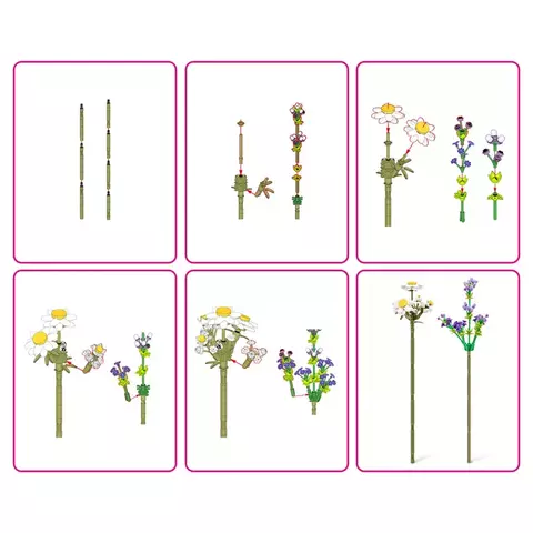 Blocos De Montar Max Premium Flowers Margarida 243 pçs 26002 Candide