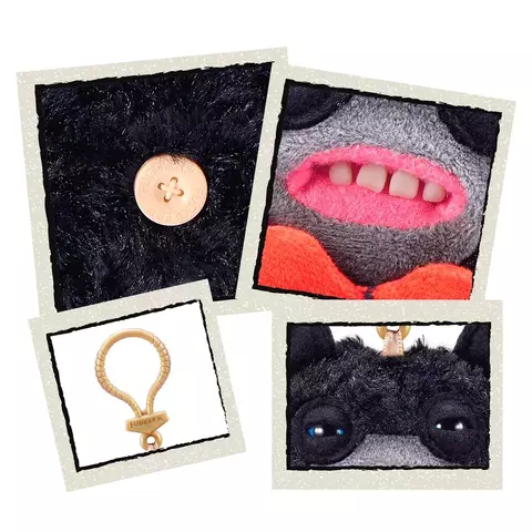 Pelúcia Chaveiro Fuggler Zuru Keyring 13cm Lord Long Ears Preto 27006 Candide