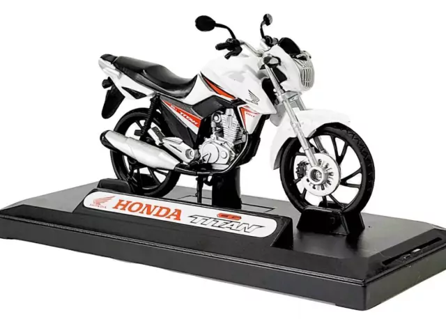Miniatura Moto Honda CG Titan 160 2016 1/18 Branca California Cycle 71805