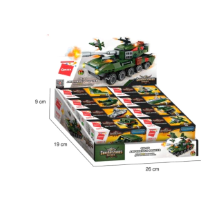 Kit Com 8 Blocos de Montar Set Combat Zones Series Militar Qman 1803