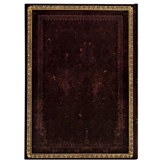 Caderno Paperblanks 18x13cm Pautado Old Leather Black Moroccan 35190