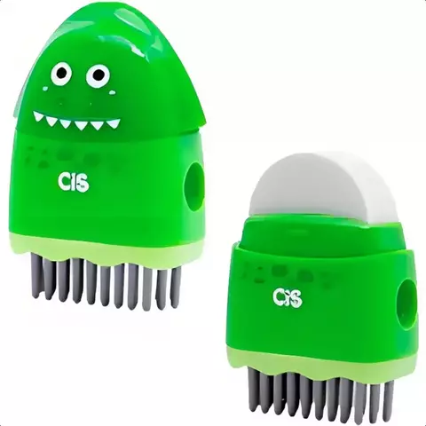 Cis Criatic 3 Em 1 Apontador + Borracha + Escova Verde 52.0680