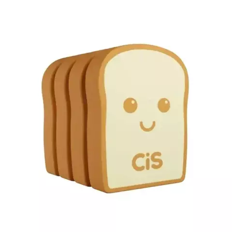 Borracha Fantasia Toast Torrada Com 4 Unidades Cis 4438