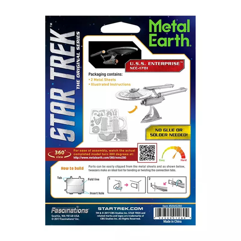 Model Kit USS Enterprise Ncc-1701 Star Trek Metal Earth Fascinations