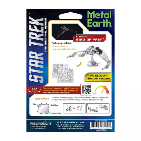 Model Kit Klingon Bird of Prey Star Trek Metal Earth Fascinations