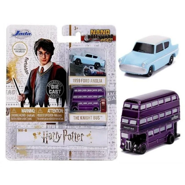 Set Com 2 Mini Carrinhos Harry Potter Nano Hollywood De 4cm Jada Toys 31719