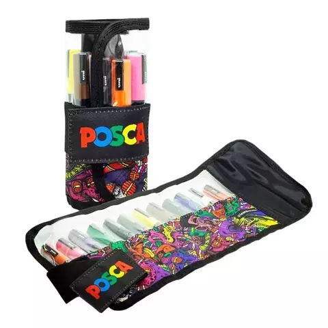 Estojo Marcador Posca Uni Ball 12 Unidades PC-5M 2714