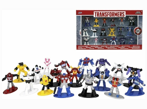 Pack Com 18 Mini Figuras Transformers Nano MetalFigs Wave 1 Jada Toys 33452