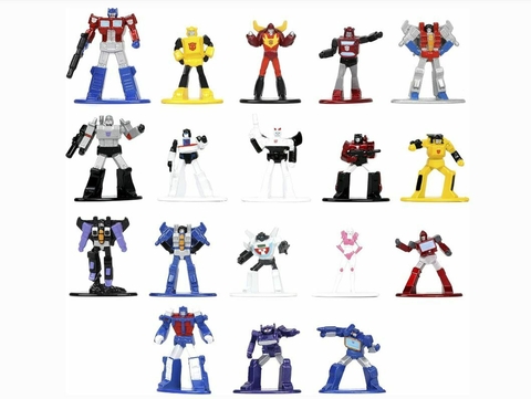 Pack Com 18 Mini Figuras Transformers Nano MetalFigs Wave 1 Jada Toys 33452