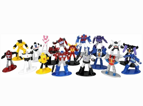 Pack Com 18 Mini Figuras Transformers Nano MetalFigs Wave 1 Jada Toys 33452