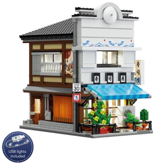 Blocos de Montar Restaurante De Sushi Japonês Com Led Fun F0234-2