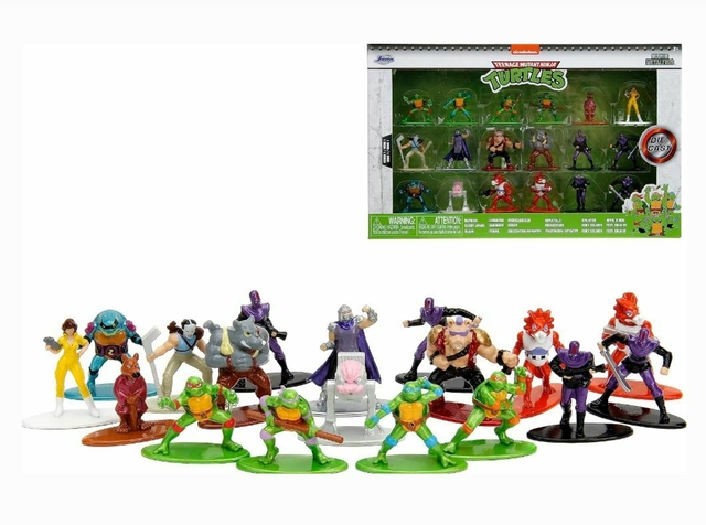 Pack Com 18 Mini Figuas Teenage Mutant Ninja Turtles Nano MetalFigs Jada Toys 34460