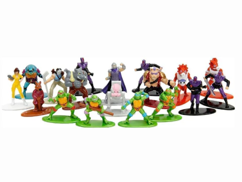 Pack Com 18 Mini Figuras Teenage Mutant Ninja Turtles Nano MetalFigs Jada Toys 34460