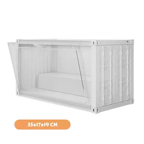 Expositor Container Display Box de Acrílico com LED 910 - Branco - 19 cm de altura
