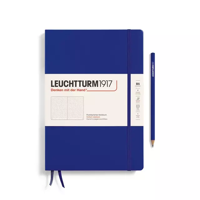 Caderno Leuchtturm1917, Composition (B5) - 219 Páginas, Capa dura, Pontilhado, Azul Tinta 372345 - comprar online