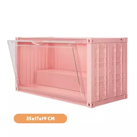 Expositor Container Display Box de Acrílico com LED 910 - Rosa - 19 cm de altura