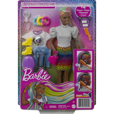 Boneca Barbie Penteado Arco Íris De Oncinha Negra Grn80 Mattel