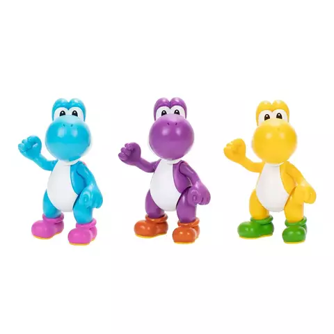 Super Mario Pack Com 3 Bonecos Yoshi (amarelo, roxo e azul) 11 Cm 4219 Sunny