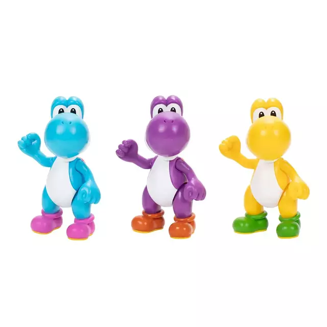 Super Mario Pack Com 3 Bonecos Yoshi (amarelo, roxo e azul) 11 Cm 4219