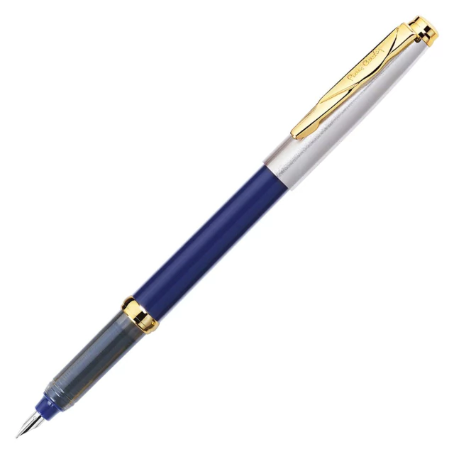 Caneta Tinteiro Pierre Cardin Momento Half Azul Com Dourado 6988 - comprar online