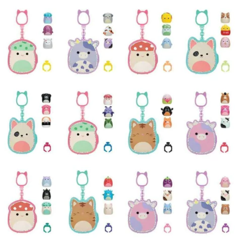 Squish-A-Longs Chaveiro com 3 Mini Squishs Surpresa e 1 Acessório Sunny 4291