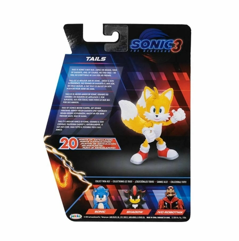 Boneco Articulado Tails de 12cm Sonic 3: O Filme Sunny 4412