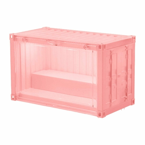 Expositor Container Display Box de Acrílico com LED 910 - Rosa - 19 cm de altura