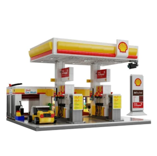 Blocos de Montar Posto de Gasolina Shell Grande Fun F0233-6