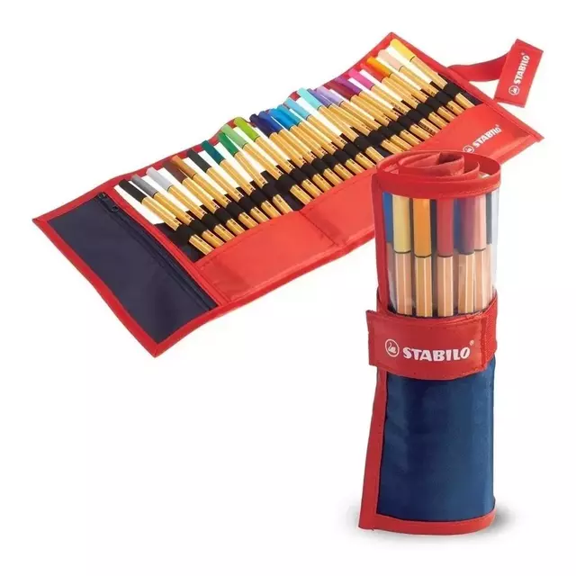 Estojo Caneta C/ 25 Cores Point 0.4mm Fineliner Stabilo 9122