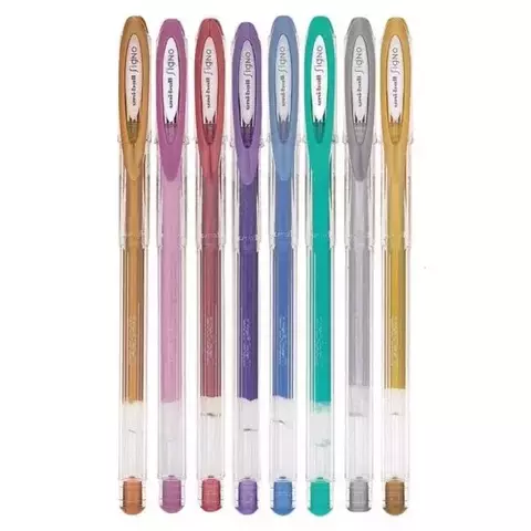 Caneta Gel Signo Noble Metal Estojo Com 8 Cores Uni-Ball 2277
