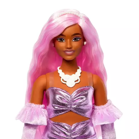 Barbie Deluxe Style Negra Com Vestido Roxo #01 Mattel Hyv24