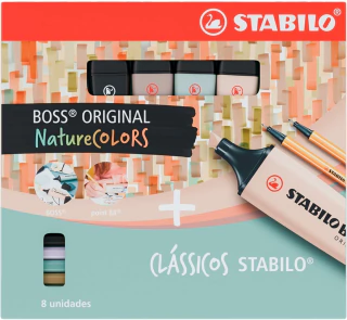 Stabilo Boss Original Nature Colors Kit Marca Texto + Caneta Modelo 2 5.8184
