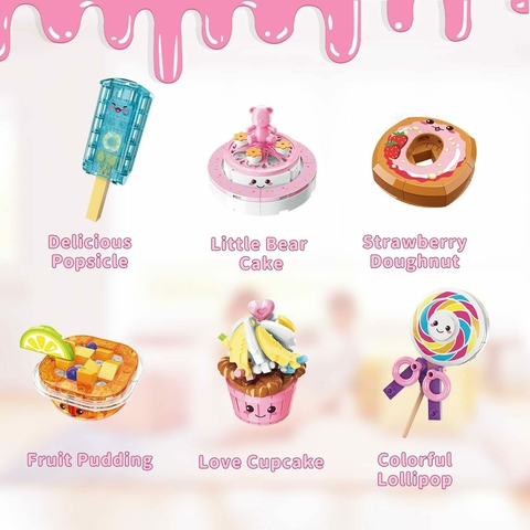 Blocos de Montar Kit Com 6 Build & Fun Sweetie Story Qman 35011
